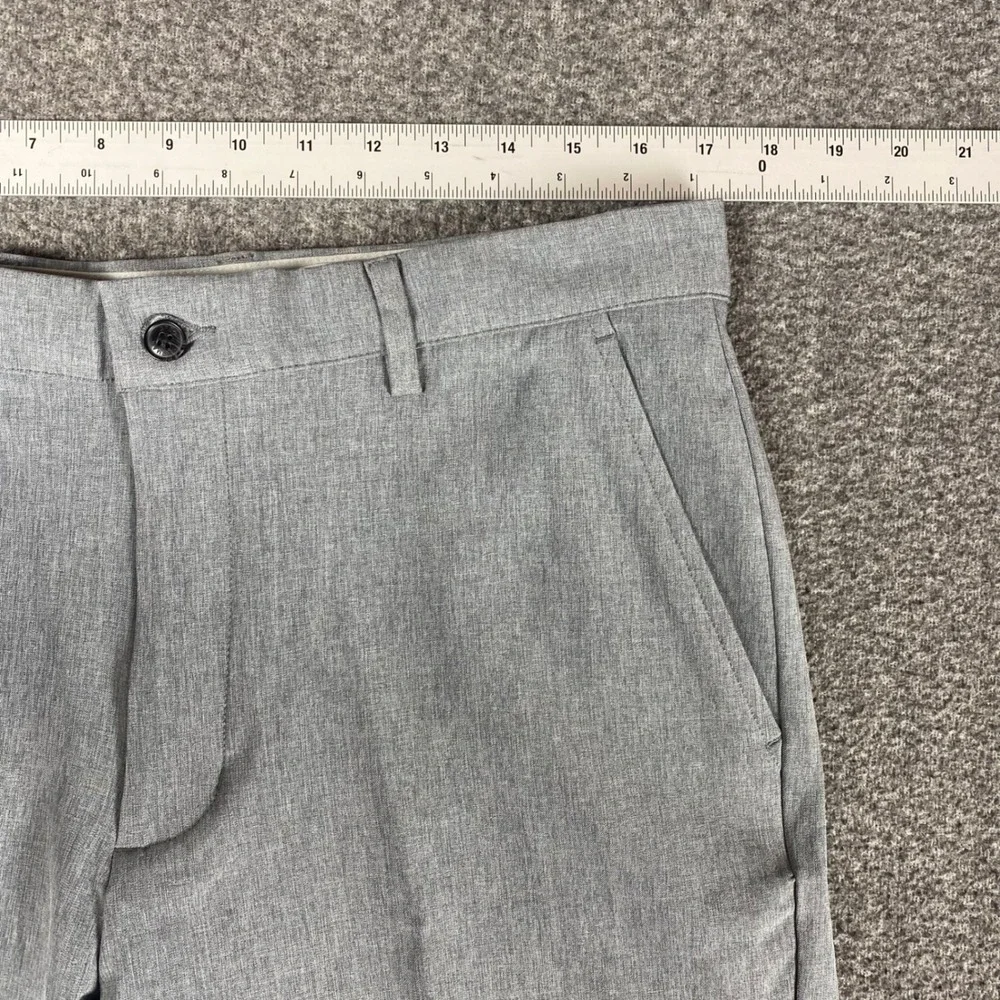 New Greg Norman Mens Golf Shorts 34 Grey Stretch Performance Flat‎ Front Active